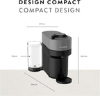 Nespresso Vertuo Pop+ Coffee and Espresso Maker by Breville with Milk Frother, Dark Grey