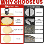 GOOD GAIN Pizza Stone for Oven Grill - 15'' Round Baking Stone for Bread, Pies | Cordierite Oven Stones for Cooking | Indoor,Outdoor | Durable, Heat Shock Resistant (Beige)