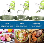 Aucma Stand Mixer,7.4QT Food Mixers, Kitchen Electric Mixer with Dough Hook, Wire Whip & Beater (Green, 7.4QT)