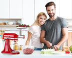 Stainless Steel Meat Grinder Attachment for KitchenAid Stand Mixers, Includes 3 Grinding Plates & 3 Sausage Stuffer Tubes, All-Metal Food Grinder, Dishwasher Safe