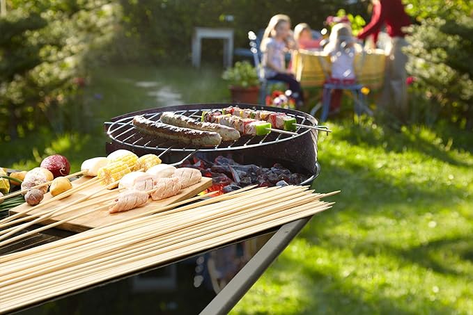 120 PCS Bamboo Marshmallow Roasting Sticks, SMores Skewers for Fire Pit, Extra Long 30 Inch Heavy Duty 5mm Thick Wooden SMores Sticks for Open Fire Pits Roaster Barbecue Hot Dog Camping Kebab Sausage