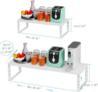 Expandable Spice Rack Kitchen Cabinet Shelf Organizer, Stackable Storage Shelves Racks, Adjustable Counter Shelving for Cabinets, Countertop, Cupboard,Pantry and More(3Packs/White/Medium)