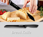 Kitchen Knife Set with Block, 19 PCS High Carbon Stainless Steel Sharp includes Serrated Steak Knives Set, Chef Knives, Bread Knife, Scissor, Sharpener, all in one