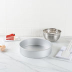 Restaurantware-Met Lux 12 x 3 Inch Straight-Sided Baking Tins, 12 Round Cake Pans - Oven-Ready, Freezable, Anodized Aluminum Round Baking Pans, Greaseproof, For Layer Birthday Cakes