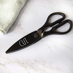 Rae Dunn Kitchen Scissors- Stainless Steel Kitchen Shears, Cooking Scissors for Cutting Meat, Chicken, Herbs and Produce with Blade Cover and Soft Grip Handles (Multi 2 Pack)