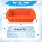 Haldane 2PC Extra Large Ice Block Molds, 6LB Giant Ice Cube Molds for Plunge Lab, Ice Container for Freezer, Thickened and Reinforced Silicone Ice Tray, Cold Plunge Tub Accessories, Orange