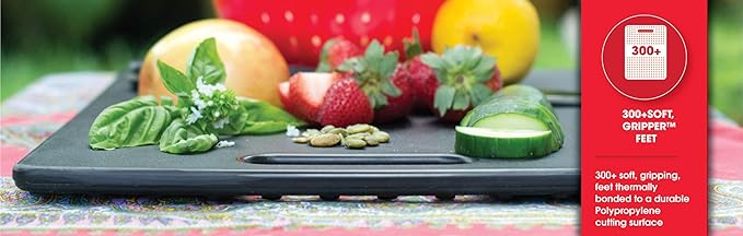 Architec Original Gripper Barboard, 5" by 7", Red, Patented Non-Slip Technology and Dishwasher Safe Cutting Board
