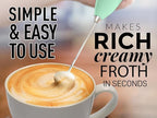 Zulay Powerful Milk Frother for Coffee with Powerful Motor - Handheld Frother Electric Whisk, Milk Foamer, Mini Mixer and Coffee Blender Frother for Latte, Matcha, No Stand - Ocean Spray