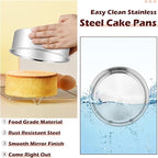 LIANYU 6 Inch Cake Pans Set of 6, Round Layer Cake Tins for Baking, Stainless Steel Round Baking Pan, Bakeware for Oven & Dishwasher, Non Toxic & Heavy Duty