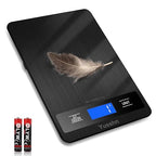 Digital Kitchen Scale - Precision Food Scale for Cooking & Baking (1g/0.05oz Accuracy) - Waterproof Stainless Steel with LCD Display, Batteries Included - Weight in Grams & oz (Black)
