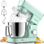 Stand Mixer, 6QT 10+P Speed Tilt-Head Kitchen Electric Mixer, Food Mixer with Stainless Steel Bowl, Dough Hook, Flat Beater, Wire Whisk, Splash Guard for Daily Use -Green