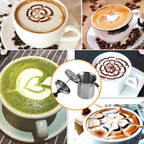 Manual Milk Frother, 400ml/14oz Stainless Steel Creamer Frother Milk Steamer Latte Cappuccino Coffee Foamer FrotherHandled Metal Creamer Foamer Pitcher With Handle Lid