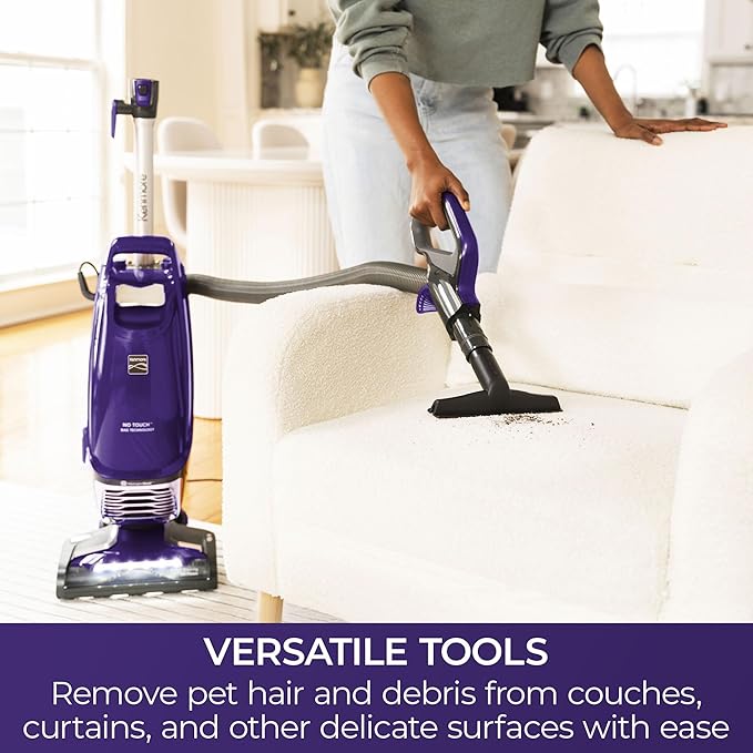Kenmore BU4018 Intuition Bagged Upright Vacuum Lift-Up Carpet Cleaner 2-Motor Power Suction with HEPA Filter,3-in-1 Combination, Upholstery Tool for Hardwood Floor, Pet Hair, Purple