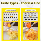 Elephant-Shaped Handle Cheese Grater & Lemon Zester, Stainless Steel Cheese Shredder with Fine/Coarse Sharp Blades, Protective Cover, Kitchen Gadgets for Parmesan, Ginger, Garlic, Chocolate & Veggies