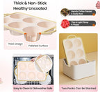 Silicone Jumbo Muffin Pan with Metal Frame, Non Stick Food Grade Silicone Large Muffin Pan, with Handles 6 Cup,BPA-Free and Dishwasher Safe, Jumbo Cupcake Pans - 2 Piece Light Yellow