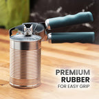 Zulay Kitchen Heavy Duty Stainless Steel Can Opener Manual with Bottle Opener - Rust Proof Manual Can Opener With Turn Knob & Soft Grip Handles