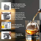 Clear Ice Cube Maker, 2.5" Easy-Release Sphere Ice Maker, Stainless Steel Clear Ice Maker, Non-BPA Premium Silicone Ice Cube Molds for Cocktails, Drinks & Bourbon, Whiskey Gifts for Men - 1 Pack