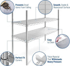 Shelf Liners for Wire Shelf System: Set of 5 in Graphite: 24 x 60 inch: Plastic Wire Shelving Shelf Mats