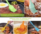 Silicone Basting Pastry Brush - Cooking Brush for Oil Sauce Butter Marinades, Food Brushes for BBQ Grill Kitchen Baking, Baster Brushes Baste Pastries Cakes Meat Desserts, Food Grade, Dishwasher Safe
