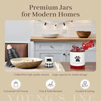 Young's Inc Ceramic Christmas Pet Treat Jar with Lid, Dog Treat Container for Countertop, 4.53" L x 6.1" W Small Animals, Cat, Dog Cookie Jar, Decorative Gifts for Pet Owners