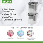 Tovolo Ice Cubes Mold Pack of 2 Large Craft Ice Molds for Whiskey Bourbon Cocktails, Easy Fill No Leak Silicone Ice Molds Gift for Him Stackable Dishwasher Safe BPA Free Heart Ice