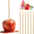 400 pcs Candy Apple Skewer Sticks, PEOUWNES 5mm 5.5 inch Caramel Apple Sticks, Corn Dog Sticks, Rock Candy Stick, Bamboo Skewers for Corn Cob Kabob, Lollipop, Grill