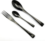 5-Piece 18/10 Stainless Steel Serrated Steak Knife Flatware Set, Mirror Polishing Black, Service for 1