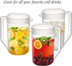 Amazing Abby - Kitchen Party - 4-Quart Plastic Pitcher (2-Pack), Unbreakable Water Pitcher with Lid, BPA-Free, Heat-Resistant, Dishwasher-Safe, Great for Both Iced and Hot Drinks, Indoors and Outdoors