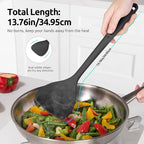 U-Taste 600ºF Heat Resistant Wok Spatula: 13.76" Long, 3.63" Wide Silicone Cooking Utensils with Flexible Edge & Sturdy Core, for Kitchen Stir Fry, Serving, Scoop, Non-Stick Pan, Carbon Steel (Black)