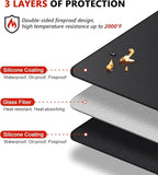 48 x 30 inch Under Grill Mats for Outdoor Grill, Double-Sided Fireproof Deck and Patio Protector Mat, BBQ Mat for Under BBQ, Waterproof Oil-Proof Grill Floor Pads Fire Pit Mat Fireplace Mat
