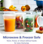 GUSTO [32 oz. - 24 Count Plastic Deli Containers with Lids - Disposable Food Storage Containers With Airtight Lids, Ideal for Soups, Stews, and Meal Prep