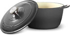 Signature Enameled Cast Iron Dutch Oven, Non-Stick Serving Pot with Tight Fitting Lid for Perfect Roasting, Baking, Sauteing, and Bread Making | 5.5Q (5.2L) - Oyster Grey