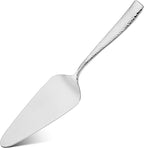 Hudson Essentials Hammered 18/10 Stainless Steel Hostess Serving Utensil Set, 8-Piece Set with Cake Knife, Cake Server and Lasagna Pie Server, Dishwasher Safe