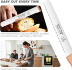 2-Pack Bread Knife & Bread Lame Set: 8" Premium Stainless Steel Serrated Knives Blade with Wood Handle for Homemade Bread, Sourdough Tomato, Bagel + Dough Scoring Tool for Razor Sharp Carving