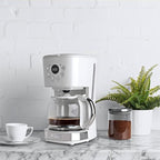 HADEN Coffee Machine, 12 Cup Programmable Drip Coffee Maker, Ivory & Chrome
