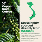Copper Cow Premium Vietnamese Ground Coffee, 10 OZ | Classic Black Coffee | Dark Roast | Vietnamese Coffee