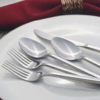 Alata Cube 65-Piece Forged Stainless Steel Flatware Set Cutlery Set with Utensil-Serving Set, Silverware Set Service for 12, Mirror Finish, Dishwasher Safe