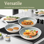 Nonstick Frying Pans Ceramic Skillet: 9.5Inches Non Stick small Egg Fry Pan - PFOA PTFE PFAS Free - Induction,Gas,Electric Compatible