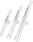 Set of 3 Kitchen Tweezers Fine Tweezer Tongs, MSY BIGSUNNY Stainless Steel Food Tweezers, Precision Serrated Tips Food Tongs (8.5" 10" and 12")