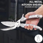 Kitchen Shears Heavy Duty Poultry Shears Meat Cutting Dishwasher Safe and Stainless Food Kitchen Scissors for Chicken Turkey Thanksgiving,Silver