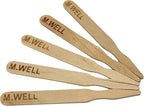 KingSeal 500 Count 3.5 Inch Natural Birch Wood Steak Markers, Heat Stamped, MED Well, Eco-Friendly, Bulk Pack - 500 Count Per Box
