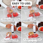 Chef Preserve Compact Vacuum Sealer for Food (Vacuum Sealer Machine + 30 Reusable Vacuum Bags) Powerful Handheld Vacuum Sealer Machine, Seal Meal Saver, Portable Food Sealer