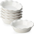 getstar Ceramic Mini Pie Pan Set of 6, Small Pie Dish for Baking, Non-Stick, Oven & Dishwasher Safe, Quiche Baking Dish, Pie Plate, Deep Dish Pie Pan (Stripes)