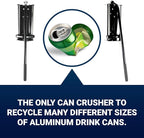 Wall Mounted Aluminum Can Crusher Heavy Duty – Tin and Plastic Bottle Smasher for Recycling (12oz/16oz/24oz/32oz)