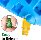 Gummy Candy Molds with 2 Droppers, Silicone Molds Include Bear, Dinosaur, Heart, Donut, 4 Pcs, 201 Cavities