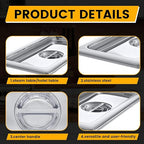 Stainless Steel Pan Lid - Fits 1/3 Size Steam Table Pans Dishwasher Safe for Catering, Buffets, Restaurants