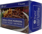KingSeal 500 Count 3.5 Inch Natural Birch Wood Steak Markers, Plain Unstamped Markers, Eco Friendly, Bulk Pack - 1 Box of 500