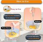 Stainless Steel Semi Automatic Whisk Egg Beater Whizzy Whisk, Hand Push Blender Kitchen Mixer Wisking Tool for Blending Cooking Gadgets(12in)