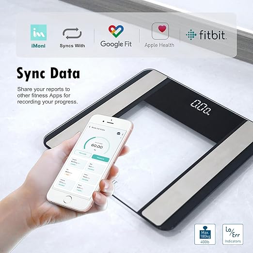 Smart Scale for Body Weight and Fat Percentage, NUTRI FIT Digital Bathroom Scale Bluetooth Biometric Scale for BMI, 17 Metrics Body Composition Analyzer High Accuracy for Weight Loss, Sync App
