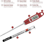 Escali DH1 Gourmet Digital Meat Thermometer with Extra Long Probe, NSF Certified, Red